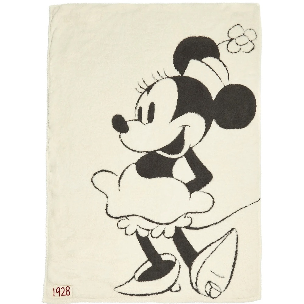 NWT Barefoot Dreams CozyChic Classic Mickey Mouse Blanket | Cream/Carbon